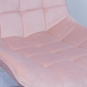 Scaun din catifea si picioare metalice BUC 206 roz