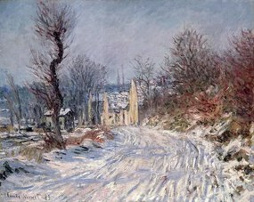 Reproducere The Road to Giverny, Winter, 1885, Claude Monet