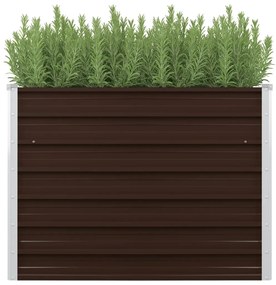 Strat inaltat de gradina, maro, 100x40x77 cm, otel galvanizat