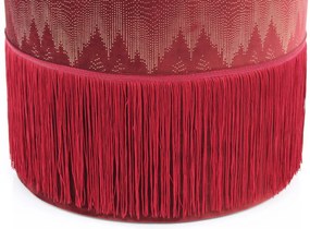 Puf/ Taburet tapitat cu franjuri Cleopatra Bordeaux