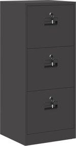 vidaXL Dulap pentru Fișiere cu sertar cu raft Negru 44 x 50 x 106.5 cm