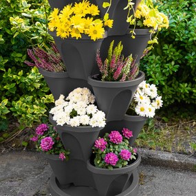 Cascadă pentru flori 4Home din 5 piese, antracit, 5 etaje