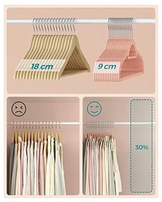 Set 50 umerase din catifea, Songmics, Roz / Silver, CRF50PK, 43 cm