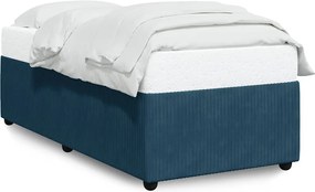 vidaXL Cadru de pat, albastru închis, 90x190 cm, catifea