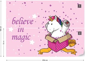 Fototapet GLIX - Unicorn "Believe In Magic" + adeziv GRATUIT Tapet nețesute - 254x184 cm