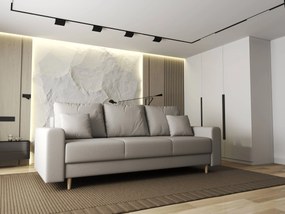 Canapea extensibilă dumonde cu ladă de depozitare si sezut confortabil din spuma high-density, Kronos Enjoy Bej 210x100 cm