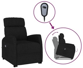 vidaXL Fotoliu cu ridicare, negru, material textil