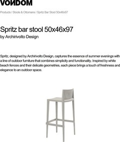 Set 4 Scaune de bar design modern exterior / interior SPRITZ BAR STOOL H-97CM 56019 Vondom