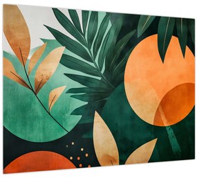 Tablou pe sticlă - Motive naturale geometrice (70x50 cm)