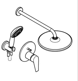 GROHE 25293000 - Set de duș START EDGE, 250 mm, crom lucios