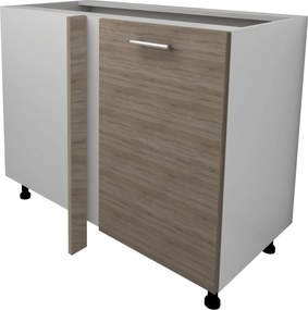 Corp Baza Colt Lecce, Stejar Sonoma Inchis/Alb, 98 x 50 x 80 cm