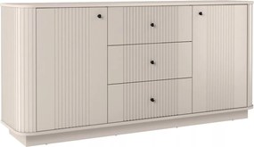 Comodă cu sertare pe soclu Vesper 160 cm - cashmir / mânere negre