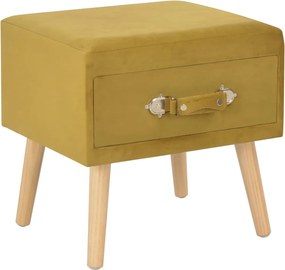 vidaXL Noptieră, muștar, 40 x 35 x 40 cm, catifea