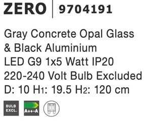 Pendul design modern ZERO, beton gri NVL-9704191