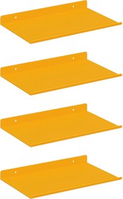 vidaXL Raft suspendat 4 pcs Galben muștar 30 x 18 x 2,5 cm Oțel