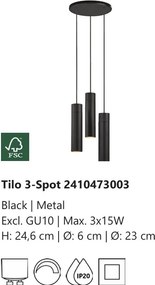 Lustra cu 3 pendule Design Scandinav Tilo