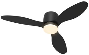 HOMCOM Ventilator de tavan cu lumină și telecomandă, 3 culori de lumină, 6 viteze, Luminozitate reglabilă, Negru | Aosom Romania