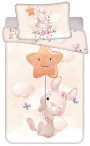 Lenjerie de pat pentru copii iepure Star 100x135 cm, 40x60 cm