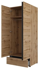 Dulap de haine Crossroad S18 (stejar wotan + negru). 1118252