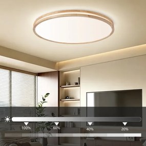 Brilagi - Corp de iluminat LED dimabil MOLINA LED/128W/230V 3000-6000K, stejar, diam. 100 cm + telecomandă