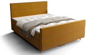 Pat matrimonial Boxspring 140 cm Flu plus (auriu) ( cu saltea și sp. depozitare). 1046571