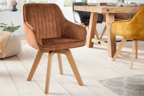 Set de 2 scaune pivotante pivotant Livorno catifea maro