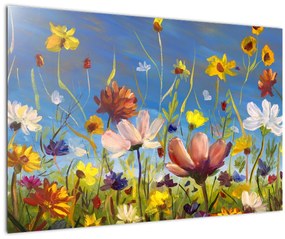 Tablou cu luncă înflorită (90x60 cm)