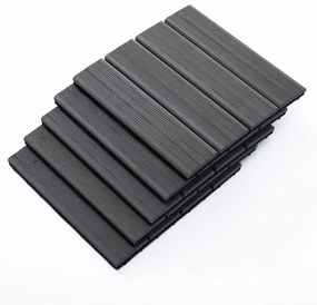 Outsunny, gresie exterior, set de 11 placi, 30x30x2.2 cm, gri | Aosom Ro