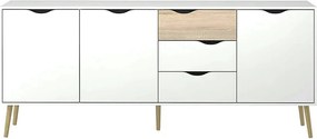 Comoda OSLO 75454, stejar sonoma/alb, DTD laminat, 196x39x82 cm
