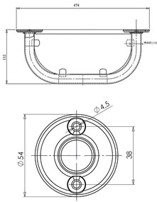 Etajeră cu sticlă AQUALINE 8001  40 cm, alb