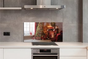 Panouri de sticlă Pom de Crăciun decor Cadouri șemineu