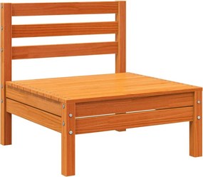 vidaXL Canapea de grădină fără cotiere, maro ceruit, lemn masiv de pin