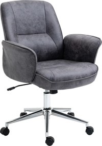 Vinsetto scaun de birou, scaun pentru birou, reglabil pe înălțime, funcție de balansare, rotativ, oțel, gri închis, 67 x 69 x 102cm | Aosom Romania