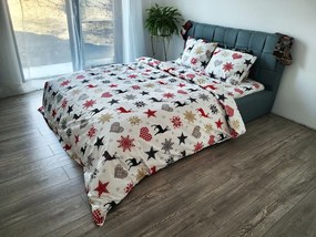 Lenjerie de pat matrimonial Premium Ranforce reni winter / 200x220 cm dimensiune standard
