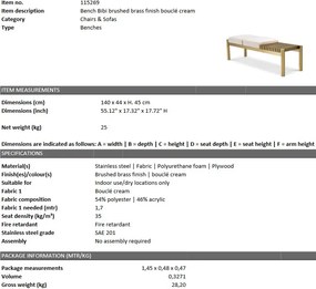 Bancheta design LUX Bibi, alama periata 115269 HZ