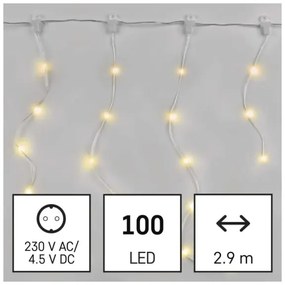 Instalație LED de Crăciun de exterior 100xLED/8 funcții 7,9x0,7m IP44 alb cald