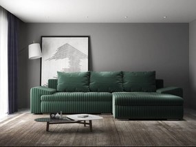 Colțar extensibil dumonde cu ladă de depozitare si sezut confortabil din spuma high-density, Leonardo Ambience Verde 260x185 cm II