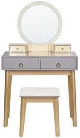 Masă de toaletă Fedro (gri) (cu iluminat LED). 1075089