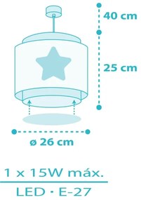 Lustră pentru copii BABY DREAMS 1xE27/15W/230V albastru Dalber 76012T