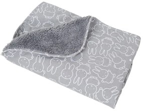 Pătură pentru copii gri din micropluș/cocolino 80x80 cm Miffy – Roba