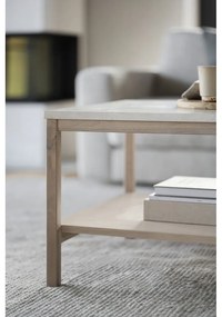 Măsuță de cafea albă/în culoare naturală cu blat din piatră 140x60 cm Orwel - Rowico