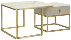 Mauro Ferretti Set De 2 Măsuțe De Cafea Beauty,  70 X 70 X 48 Cm Și 50 X 50 X 43,5 Cm | Aosom Romania
