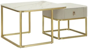 Mauro Ferretti Set De 2 Măsuțe De Cafea Beauty, 70 X 70 X 48 Cm Și 50 X 50 X 43,5 Cm | Aosom Romania