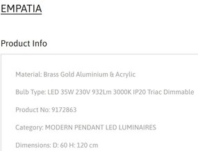Lustra LED dimabila design circular EMPATIA D-60cm