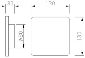Aplica LED stil ambiental BORA BORA square 3000K 6W alba MA-C0103