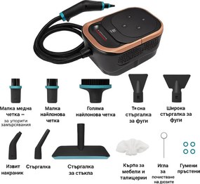 Curatator cu aburi Oliver Voltz OV51002B, 1500W, 4 bar, 1.25 l, 6 trepte, Dezinfectie, Accesorii, Negru