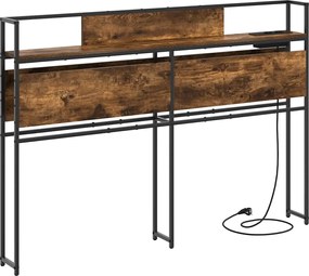 vidaXL Tăblie de depozitare cu raft Stejar afumat 120 cm Lemn compozit