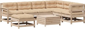 vidaXL Set mobilier de grădină cu perne, 8 piese, lemn masiv de pin