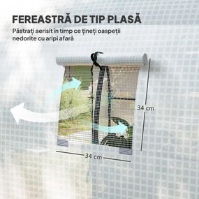 Outsunny Seră Tip Tunel Walk-in cu Acoperire PE Rezistentă la UV, Uși și Ferestre cu Plasă, 1,8 x 1,8 x 2 m, Verde | Aosom Romania