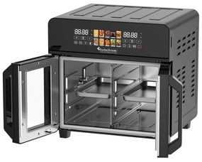 Friteuza - cuptor TurboTronic TT-AFO240, 2600W, 23 L, 10 programe, 50-200C, Grill, Afisaj LED, Timer, Negru